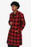 Dries Van Noten Red/Black Wool Checked Coat Size 46 Mens