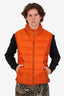 Gucci Orange GG Pattern Padded Down Gilet Size 50 Mens