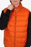 Gucci Orange GG Pattern Padded Down Gilet Size 50 Mens