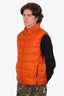 Gucci Orange GG Pattern Padded Down Gilet Size 50 Mens