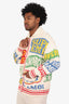 Supreme x Hysteric Glamour Cream/Multicolour Logos Zip Up Sweater Size M Mens