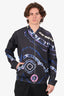 Dries Van Noten Navy Tie-Dye Graphic Habson Jacket Size M Mens