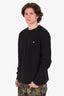 Marine Serre Black Moon Logo Embroidered L/S T-Shirt Size L Mens