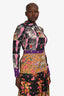 Gucci Tiger/Floral Print Midi Long Sleeve Dress Estimated Size M