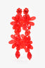 Simone Rocha Red Floral Beaded Drop Earrings