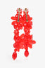 Simone Rocha Red Floral Beaded Drop Earrings