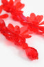 Simone Rocha Red Floral Beaded Drop Earrings