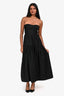 Shona Joy Black Linen Sleeveless Tiered Maxi Dress Size 2