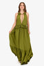Evarae Green Ruffled Front-Tie Maxi Dress Size 4