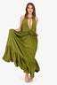 Evarae Green Ruffled Front-Tie Maxi Dress Size 4