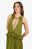 Evarae Green Ruffled Front-Tie Maxi Dress Size 4