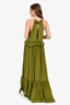 Evarae Green Ruffled Front-Tie Maxi Dress Size 4