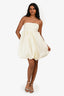 Malina White Strapless Bubble Hem Mini Dress Size XS