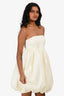 Malina White Strapless Bubble Hem Mini Dress Size XS