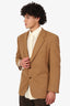 Valentino Brown Wool Single Breasted Blazer Size 50 Mens