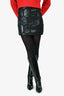 Ba&sh Black Faux Leather Crochet Pattern Mini Skirt Size 34