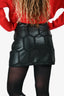 Ba&sh Black Faux Leather Crochet Pattern Mini Skirt Size 34