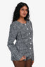 Majorelle Navy/White Tweed Faux Pearl/Crystal Jacket Size S