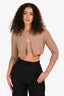 Reformation Beige Cropped Cardigan + Tank Set Size XS