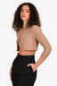 Reformation Beige Cropped Cardigan + Tank Set Size XS