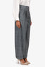 Lilysilk Grey Plaid Wide Leg Cuffed Trousers Size 2