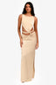 Baobab Beige Shimmery Cutout Maxi Dress Size XS