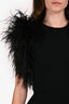 Rachel Gilbert Black 'Elcie' Knit/Feathered Mini Dress Size XS