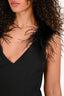 Pinko Black 'Pica' Feathered Mini Dress Size 4