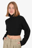 Camila Coelho Black Cropped Open Back Knit Sweater Size XS
