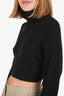 Camila Coelho Black Cropped Open Back Knit Sweater Size XS
