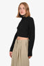 Camila Coelho Black Cropped Open Back Knit Sweater Size XS