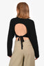 Camila Coelho Black Cropped Open Back Knit Sweater Size XS