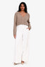 Me+Em White Cotton Wide Leg Pants Size 2