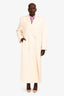 The Frankie Shop White 'Gaia' Wool Double Breasted Coat Size S