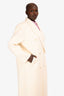 The Frankie Shop White 'Gaia' Wool Double Breasted Coat Size S