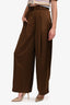Lilysilk Brown Silk Wide Leg Pants Size 2