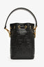 Fendi Black Leather FF Monogram Mon Tresor Bucket Bag