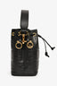 Fendi Black Leather FF Monogram Mon Tresor Bucket Bag