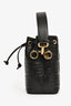 Fendi Black Leather FF Monogram Mon Tresor Bucket Bag