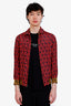 Fendi Yellow/Red Silk Zucca Reversible Jacket Size 46 Mens