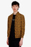 Fendi Yellow/Red Silk Zucca Reversible Jacket Size 46 Mens