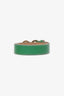 D&G Dolce & Gabbana Green Leather Logo Buckle Belt