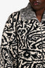 Christian Dior Black/White Wool/Cashmere Patterned Zip Up Cardigan Size M