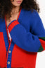 Gucci Blue/Green/Red Wool Colourblock Cardigan Size S