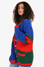 Gucci Blue/Green/Red Wool Colourblock Cardigan Size S