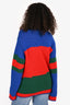 Gucci Blue/Green/Red Wool Colourblock Cardigan Size S