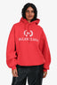 Balenciaga 2018 Red Logo Print Hoodie Size XS