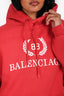 Balenciaga 2018 Red Logo Print Hoodie Size XS