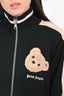Palm Angles Black/Beige Teddy Bear Zip Up Jacket Size S