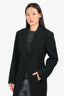Yohji Yamamoto Wool/Silk Single Button Pleated Back Coat Size 2